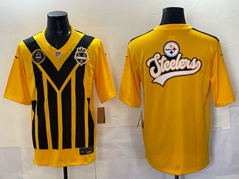 MenPittsburgh Steelers blank yellow Nike NFL  2025 Jersey 03